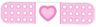 Duplo, Cloth Bandage Band Aid 3 x 13 with Pink Heart and Round Ends