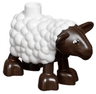 Duplo Sheep, Lamb with Dark Brown Legs and Head Pattern