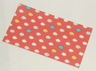 Duplo, Cloth Towel 5 x 9 cm with Blue and Yellow Drops on Coral Background Pattern