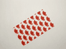 Duplo, Cloth Towel 5 x 9 cm with Red Teapots Pattern