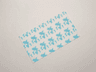 Duplo, Cloth Towel 5 x 9 cm with Medium Azure Koi Fish Pattern