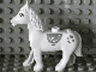 Duplo Horse with Movable Head with Silver Mane, Saddle, and Hearts Pattern