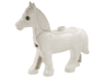 Duplo Horse with Movable Head with Black and White Eyes with Small Glint Pattern