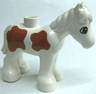 Duplo Horse Baby Foal Pony with Large Dark Orange Spots