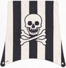 Cloth Sail Square with Black Stripes, Skull and Crossbones Pattern