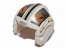 Minifigure, Headgear Helmet SW Rebel Pilot with Flat Silver Rectangles, Medium Nougat and Black Circles Pattern (Theron Nett)
