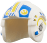 Minifigure, Headgear Helmet SW Rebel Pilot with Blue Panels, Yellow Stripes and Rebel Alliance Symbol Pattern