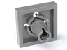 Plate, Modified 2 x 2 with Pin on Bottom, Small Holes in Plate and Locking Fingers on Underside