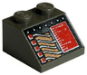 Slope 45 2 x 2 with Red Rectangle and Buttons, Copper and White Circuitry Pattern