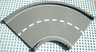 Baseplate, Road 24 x 24 Ramp, Curved (16w surface) with White Center Stripe Pattern