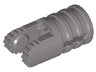 Hinge Cylinder 1 x 2 Locking with 2 Fingers and Axle Hole on Ends with Slots