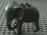 Duplo Elephant Adult with Eyes Round and White Tusks Pattern