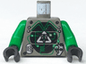 Torso Space Insectoids Silver Logo on Black Panels, 2 Silver Panels Pattern / Green Arms / Black Hands