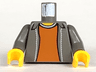 Torso Jacket Open over Dark Orange Shirt with Light Gray Collar, Yellow Neck Pattern / Dark Gray Arms / Yellow Hands