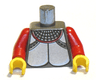 Torso Castle Knights Kingdom Plate Armor Silver Pattern / Red Arms / Yellow Hands