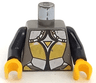 Torso Castle Knights Kingdom Plate Armor Gold and Silver Female Pattern / Black Arms / Yellow Hands