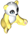 Panda, Friends Style, Sitting with Molded White Head, Stomach and Back and Printed Black Nose and Eye Patches, Bright Light Blue Eyes and Bright Pink Paws Pattern