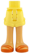 Mini Doll Hips and Shorts Folded Hem with Molded Medium Tan Legs and Printed Reddish Orange Sandals Pattern - Thin Hinge