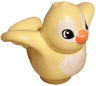 Duplo Bird with White Chest Feathers and Eye Borders, Coral Beak Pattern