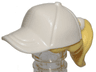 Minifigure, Hair Combo, Hair with Hat, Ponytail with Molded White Ball Cap Pattern