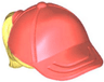 Minifigure, Hair Combo, Hair with Hat, Ponytail with Molded Coral Ball Cap Pattern