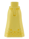Mini Doll Hips and Skirt Full Length with Gold Sparkles and Bright Light Orange Vine and Leaves Pattern - Thin Hinge