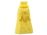 Mini Doll Hips and Skirt Full Length with Gold Circles and Sparkles and Yellow Sash Pattern - Thin Hinge