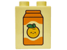 Duplo, Brick 1 x 2 x 2 with Orange and White Juice Carton Pattern