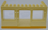Duplo Building 6 x 12 x 5 with Center Door Opening and Two Window Openings with Bright Light Orange Bottom Pattern
