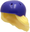 Minifigure, Hair Combo, Hair with Hat, Medium Length with Molded Dark Purple Bicycle Helmet Pattern