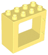 Duplo Door / Window Frame 2 x 4 x 3 Flat Front Surface, Completely Open Back