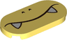 Tile, Round 2 x 4 Oval with Black Nostrils and Closed Mouth Frown with White Fangs Pattern (Super Mario Boom Boom Lower Face)