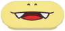 Tile, Round 2 x 4 Oval with Black Nostrils and Open Mouth Smile with White Fangs and Red Tongue Pattern (Super Mario Pom Pom Lower Face)