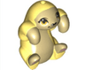 Sloth, Friends Style with Molded Tan Face, Stomach and Paws and Printed Bright Light Orange Eyes with Single Eyelashes, Black Nose, Bright Light Yellow Eye Patches and Muzzle, Bright Pink Paw Pads Pattern