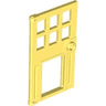 Door 1 x 4 x 6 with 6 Panes, Stud Handle, and Hole for Pet Flap