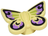 Butterfly / Moth with Stud Holder with Black, Medium Lavender, and Lime Wings Pattern