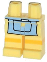 Hips and Legs with Bright Light Blue Apron and Yellow Stripe Pattern