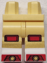 Hips and Legs with Molded White Lower Legs / Boots and Printed Red and Gold Knee Pads, Stripes and Shoe Tips Pattern