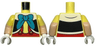 Torso Black and White Vest, Dark Azure Bow, Red Pants with Suspenders Pattern / Light Nougat Arms with Molded Bright Light Yellow Sleeves Pattern / White Hands