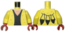 Torso Coat with Bright Light Orange Swirls / Fur, Black Dress, Light Nougat Neck, Tails on Back Pattern / Bright Light Yellow Arms / Red Hands