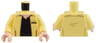 Torso SW Ceremonial Jacket with Dark Tan Trim over Black V-Neck Shirt, Light Nougat Neck Pattern / Bright Light Yellow Arms / Light Nougat Hands