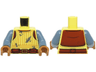 Torso Leather Armor, Reddish Brown Shoulders, Belt with Pouches and Gold Buckle, Medium Nougat Neck Pattern / Sand Blue Arms / Medium Nougat Hands