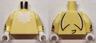 Torso with White Chest Fur and Black Tail on Back Pattern / Bright Light Yellow Arms with Red Cuffs and Gold Bracelets Pattern / White Hands