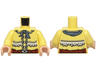 Torso Western Shirt, White Buttons and Fringe, Reddish Brown Belt with Silver Buckle, Sand Blue Neckerchief Pattern / Bright Light Yellow Arms / Light Nougat Hands