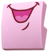 Slope, Curved 2 x 2 x 2/3 with Magenta Mouth, Dark Pink Tongue, Dark Red Dimples Pattern