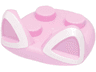 Large Figure Headgear, Super Mario Cat Head 2 x 2 with 4 Studs and Pointed Ears with White Outline Pattern (Cat Peach)