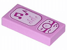Tile 1 x 2 with Magenta and White Cell Phone / Smartphone / Music Player Pattern