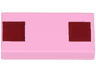 Tile 1 x 2 with 2 Dark Red Squares Pattern (Minecraft Pig Nostrils)