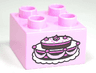 Duplo, Brick 2 x 2 with Cake with Fancy Icing Pattern