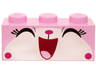 Brick 1 x 3 with Cat Face Wide Open Mouth Smile (Cheerykitty) Pattern